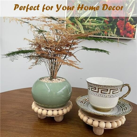 Wood Risers for Display Mini Pedestal Stand Set of 3 Farmhouse Table Decor - Picture 4 of 7